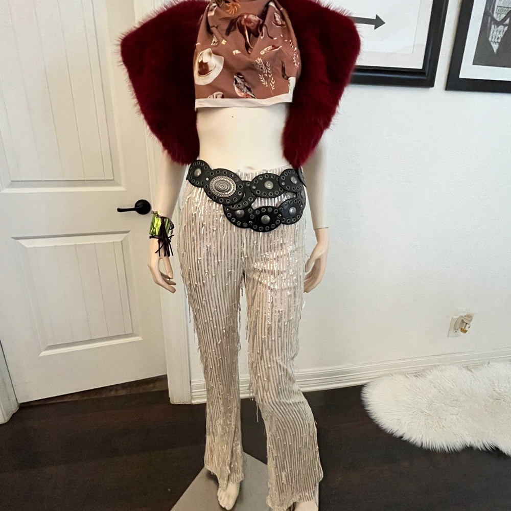 Rodeo Ready? Cowgirls this is your MUST have Western Sequin Pants with fringes!